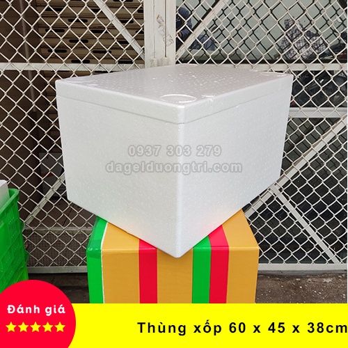 Thùng xốp giữ nhiệt 60cmx45cmx38cm đa năng đựng đá hải sản hoa quả đựng đồ trồng cây nuôi cá