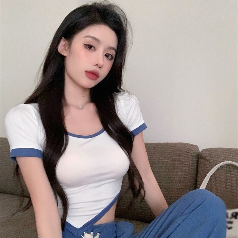 Áo Thun Tay Ngắn Cổ Tròn Nhiều Màu Sắc Phong Cách Hàn Quốc Dành Cho Nữ