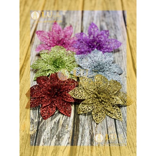Hoa lưới to (15cm)  kim tuyến hoa Trạng nguyên KIM TUYẾN CÁNH LƯỚI làm oản,giỏ quà Tết, Hoa đơn, Hoa lưới | LU