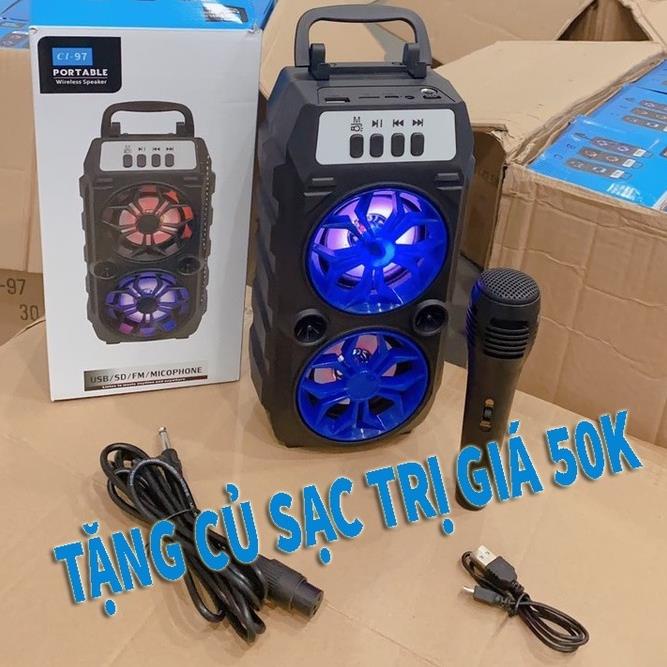 Loa Bluetooth Superbass Kimiso CL 97 - Tặng Kèm Micro Hát Karaoke - Bảo Hành lỗi 1 đổi 1