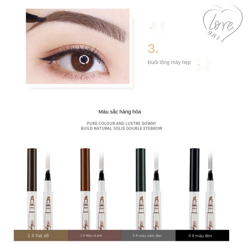 [Hàng mới về] Bút Kẻ Lông Mày Dạng Phẩy Sợi Chống Thấm Nước Không Nhòe