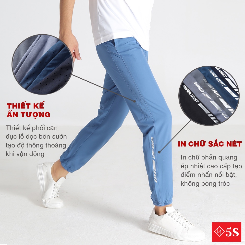 Quần Thể Thao Nam Jogger 5S (5 Màu), Vải Gió Cao Cấp, Mềm Nhẹ, Ống Suông, Vận Động Thoải Mái (QGD21012-02)