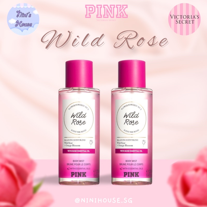 [Hàng Mỹ] Xịt thơm body mist Victoria’s Secret PINK mùi Wild Rose 250ml