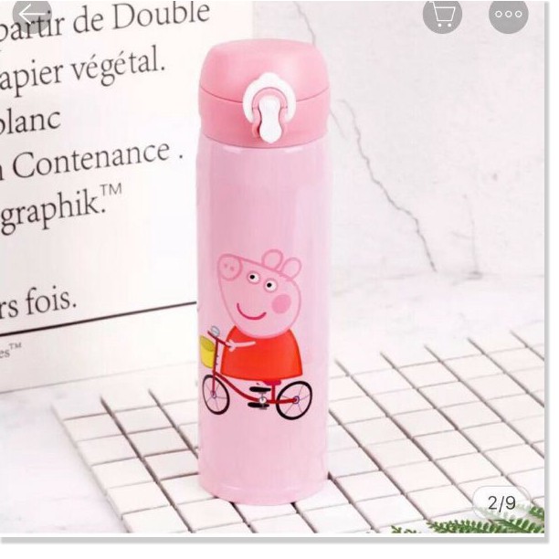 Bình giữ nhiệt nắp bật hình heo Peppa Pig 500ml
