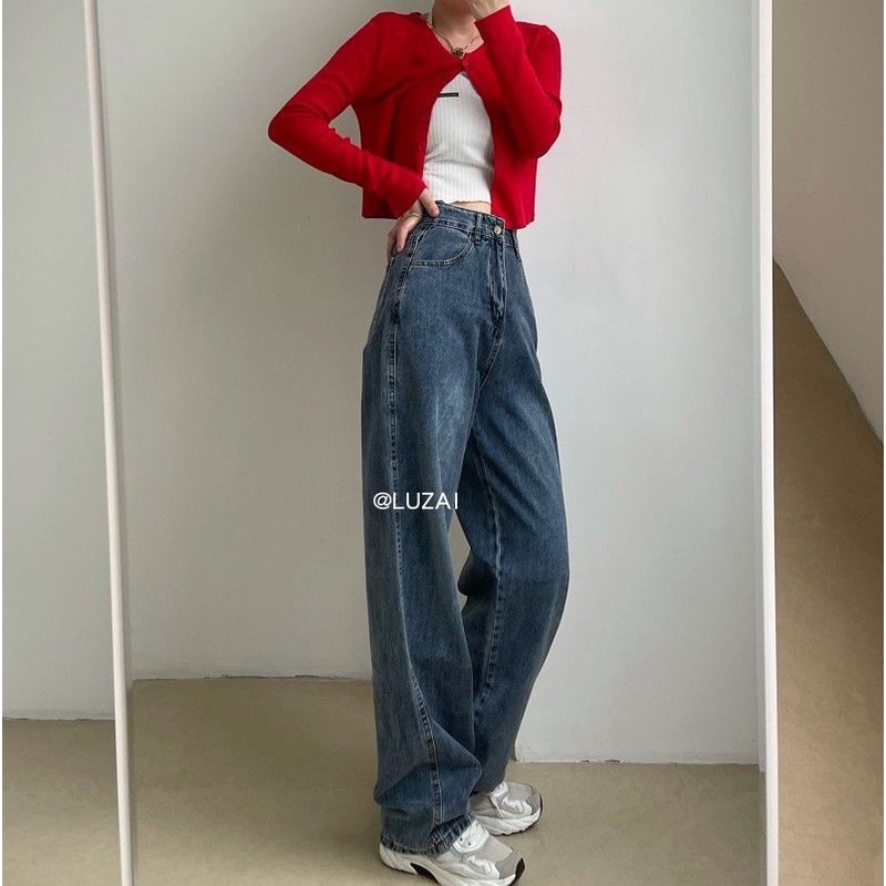 Quần Denim Thời Trang retro Cá Tính Trẻ Trung