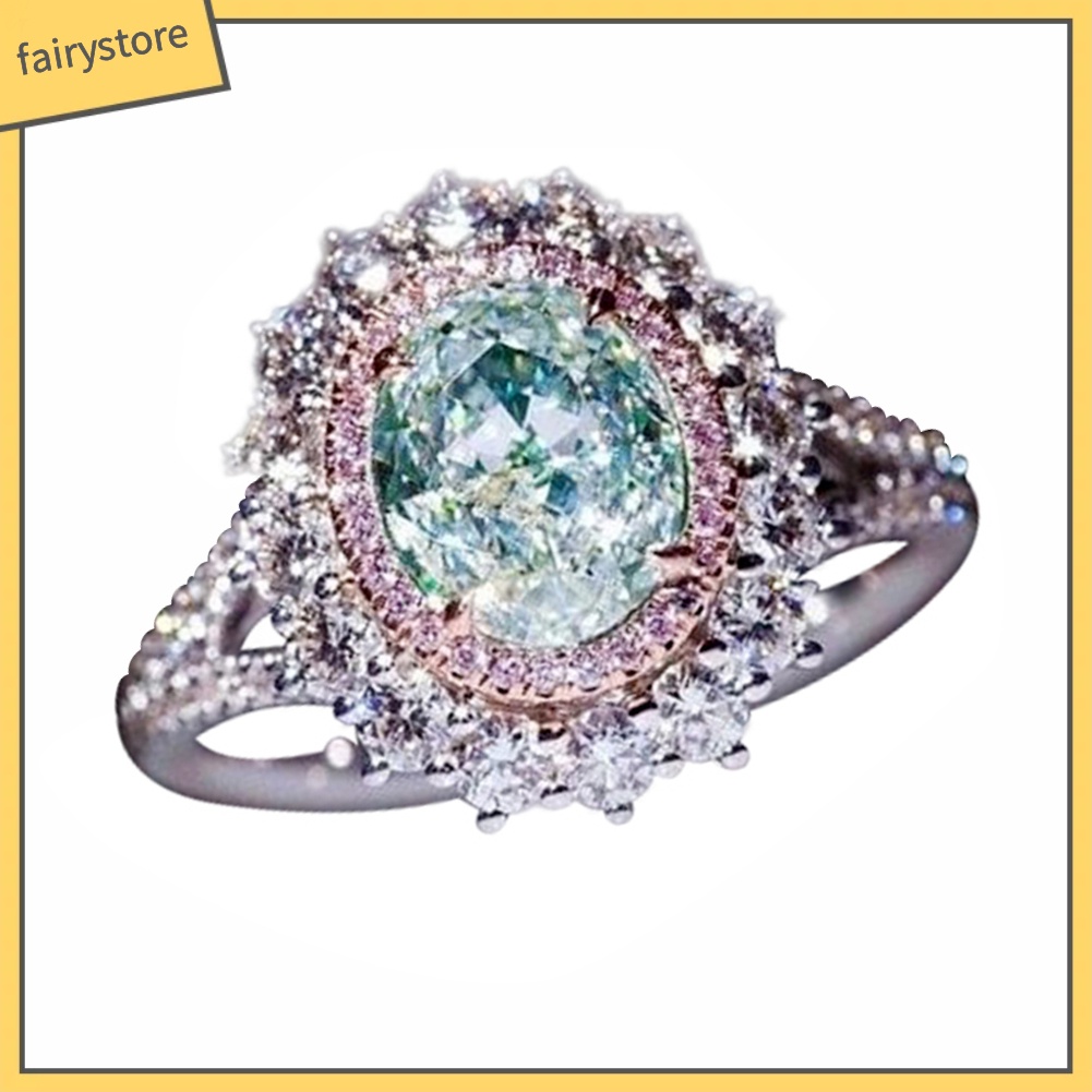 Nhẫn đính đá Topaz/pha lê giả sang trọng