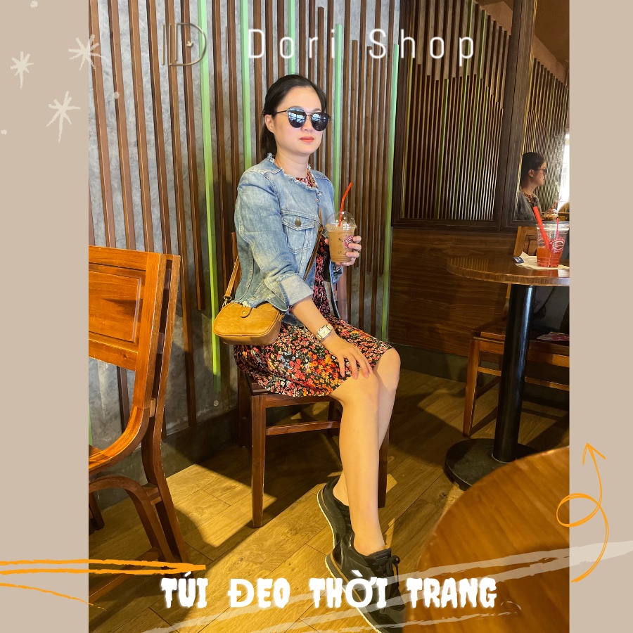 Túi xách nữ đeo chéo đựng điện thoại nhiều ngăn sang trọng trẻ trung, Túi da cao cấp  DC05|Dori Shop