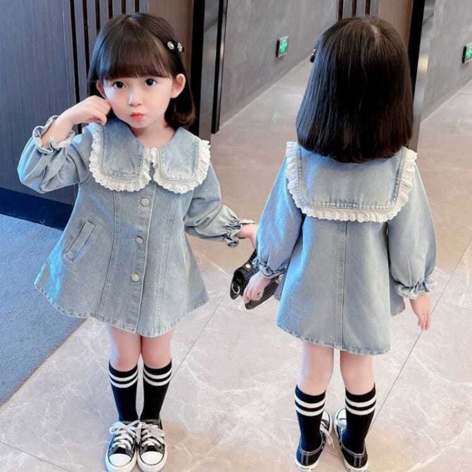 Mới Áo Khoác Denim Thời Trang 2022 Dành Cho Bé Gái