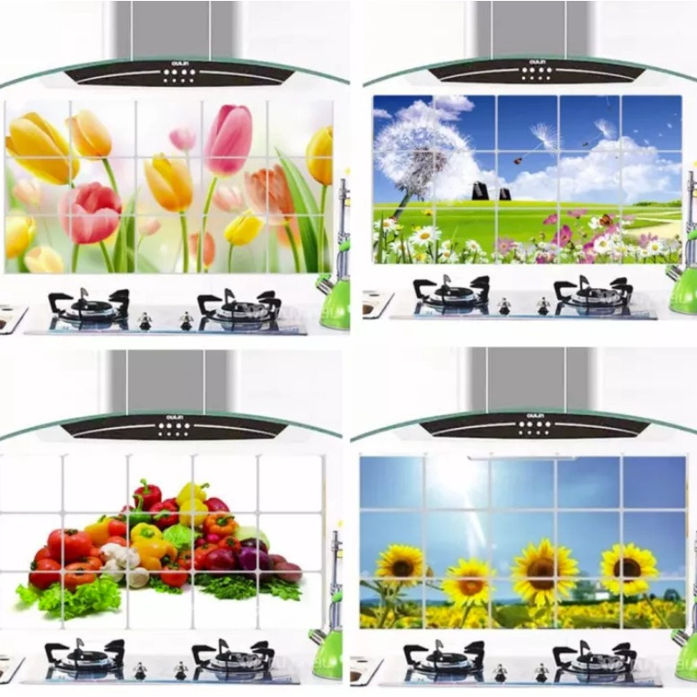 Giấy dán decal nhà bếp chống văng bám dầu mỡ trên tường bếp - nhiều hình đẹp