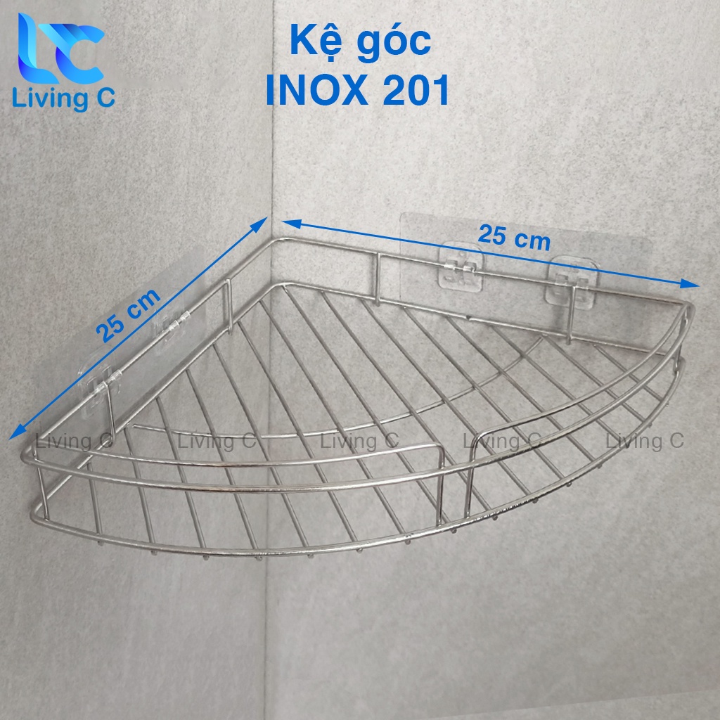 Kệ góc tam giác Living C , kệ góc tam giác dán góc tường nhà tắm phòng bếp treo để đồ đa năng cao cấp