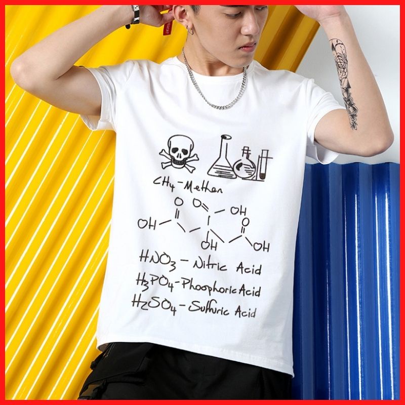 Áo Thun Nam Tay Ngắn In Hình Công Thức Hóa Học CH4 Methen DLX