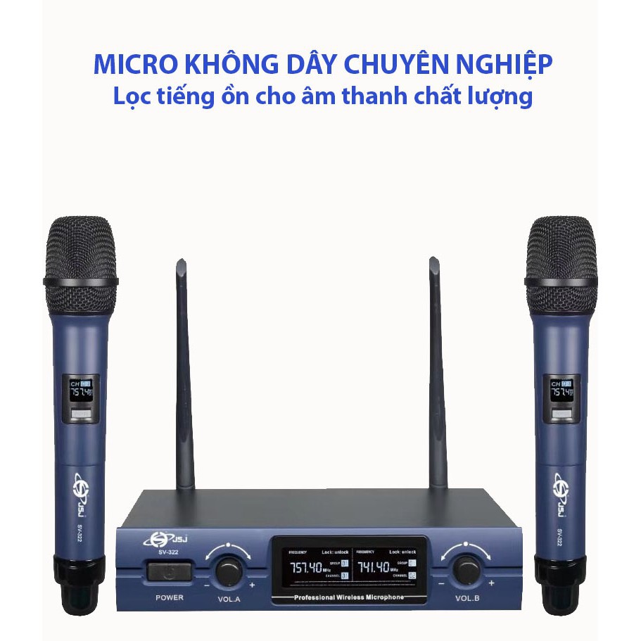[Bán chạy nhất] [2 mic] Micro karaoke không dây cao cấp JSJ SV322 tích hợp màn hình led chuyên nghiệp kèm đầu thu sóng, 