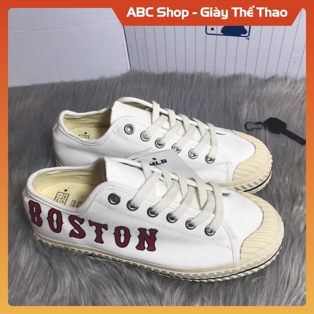 [FreeShip + Xả Lỗ Hàng Cao Cấp] Giày MLB Sneaker  boston Trắng Đế Kem Sữa , Giầy MlB Trắng Chữ Bostom Đỏ Đẹp