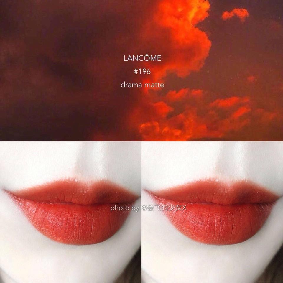 Son Laancome 196 Orange Sanguine Cam Cháy – Drama Matte Minisize