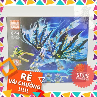 Lego Lắp Ráp Robot Rồng Bay NinjaGo 2 in 1 - Quan Guan 636 ( Xanh - 275 Mảnh ) [ Hàng Có Sẵn ]