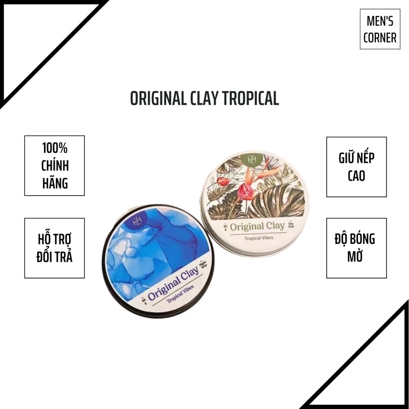 Sáp Vuốt Tóc Original Clay Tropical Vibes (Limited Edition) Night Time, Day Time 56gr