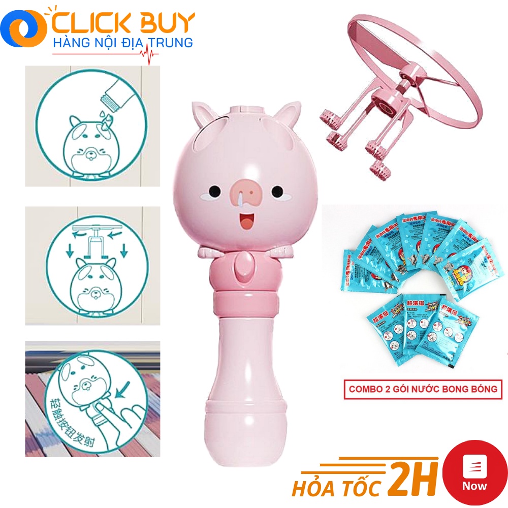 Đồ Chơi Chong Chóng Phun Bong Bóng, Chong Chóng Hình Thú Cute Cho Bé Đáng Yêu