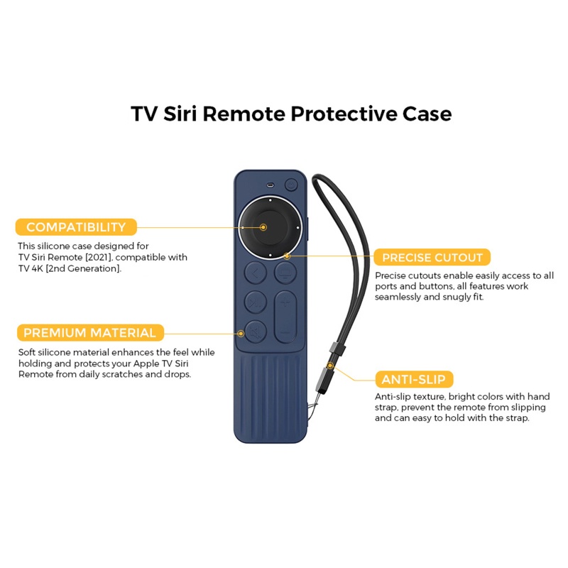 Vỏ Bọc Điều Khiển Từ Xa Bằng Silicone Cho IOS TV 4K 2021 2nd Gen