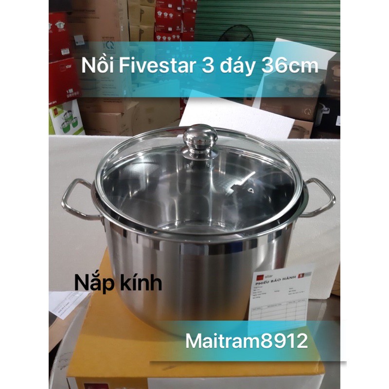 NỒI INOX FIVESTAR 3 ĐÁY size lớn 36cm, dùng được bếp từ
