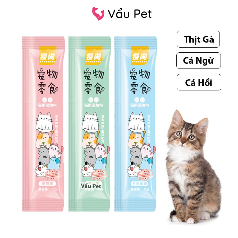 Súp thưởng cho mèo SHIZUKA thanh 15g - Súp thưởng mèo Vẩu Pet Shop