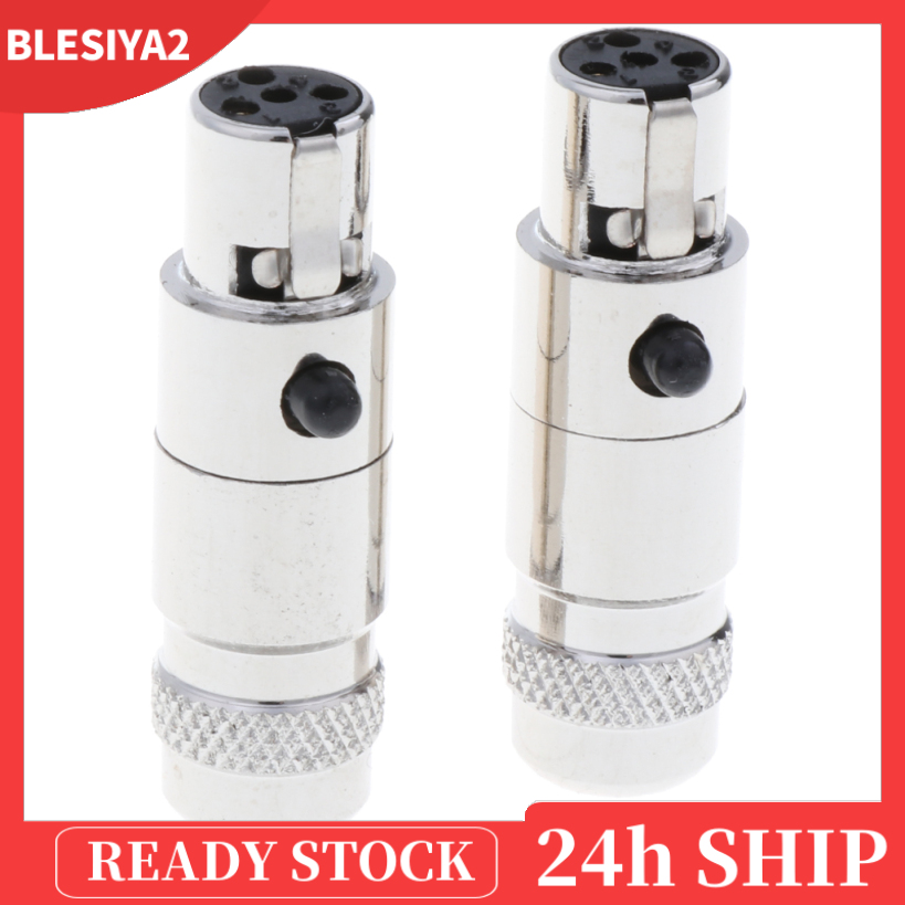 Set 2 Ổ Cắm XLR Mini 4 Chấu Mạ Vàng 1.33in Tiện Dụng