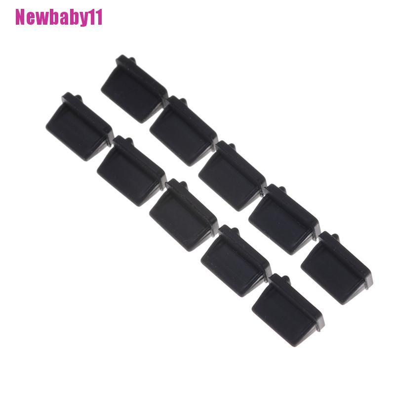Set 10 Nút Bịt Ổ Cắm USB Chống Bụi Bằng Cao Su Màu Đen Hình Chữ A