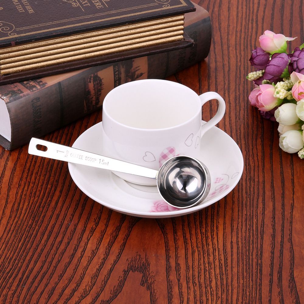 Muỗng đong cà phê bằng thép không gỉ cán dài 15ml/30ml tùy chọn