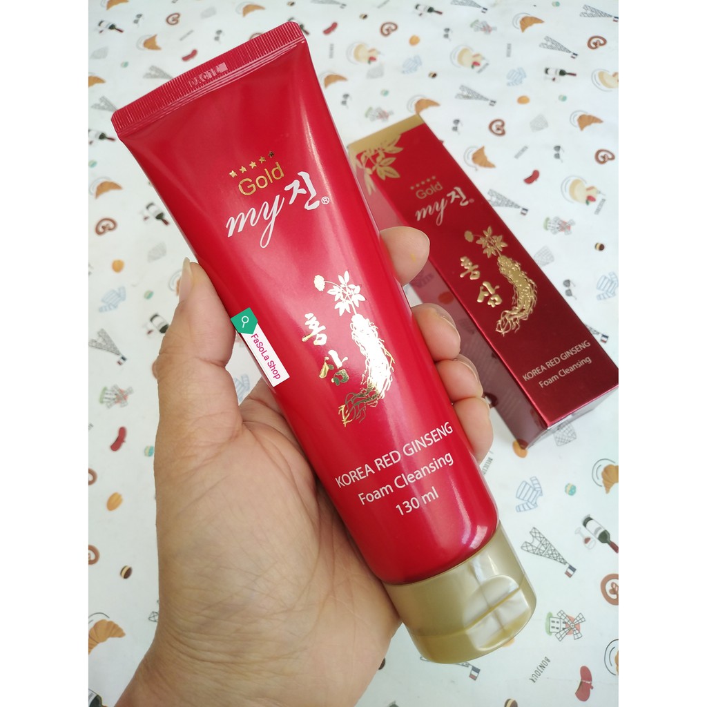 Sữa rửa mặt GOLD MY JIN hồng sâm 130ml Hàn Quốc 🇰🇷Korea red ginseng foam cleansing