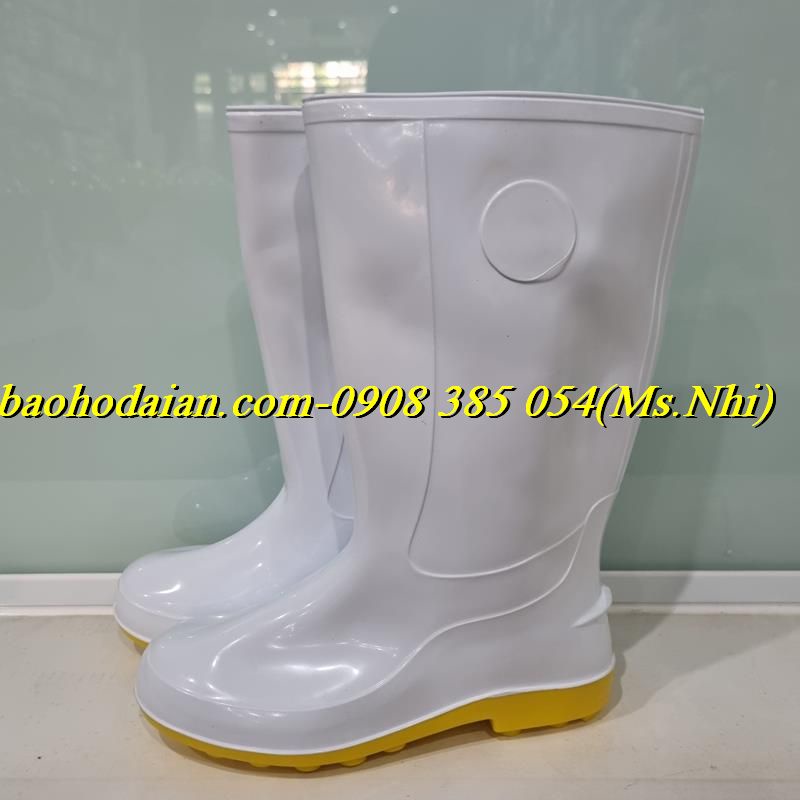 Ủng nhựa đi nước màu trắng đế vàng chính hãng VAC- Hình thật