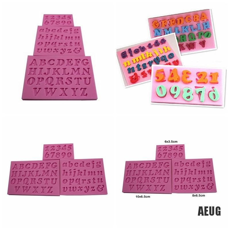 Set 3 khuôn silicon đa năng tạo hình chữ cái và chữ số sáng tạo