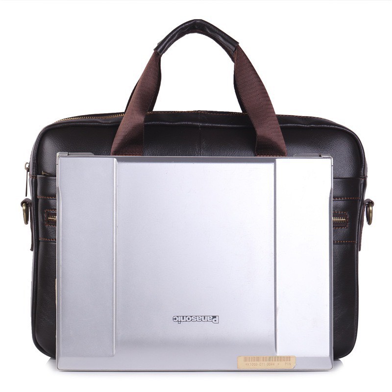 Túi xách cặp da bò đựng laptop 14 inch công sở T13   - ĐIỆN MÁY PICO
