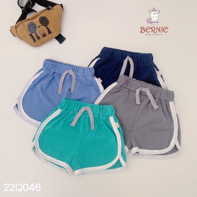 Quần Sooc bé trai bé gái Bernie phối viền 8 màu chất cotton cho bé từ 8-22kg-22Q046