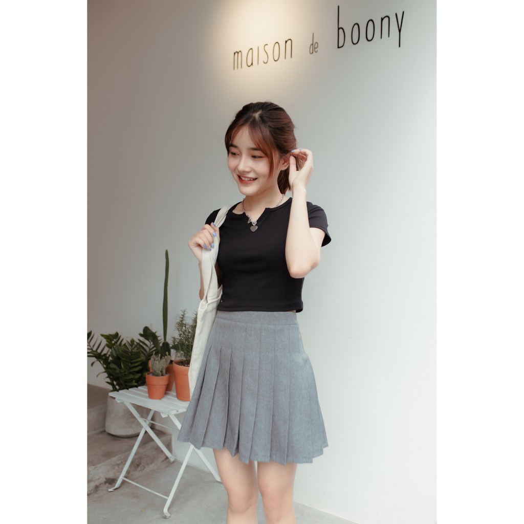 [Miều Fashionista] Áo croptop tay ngắn Anna Color