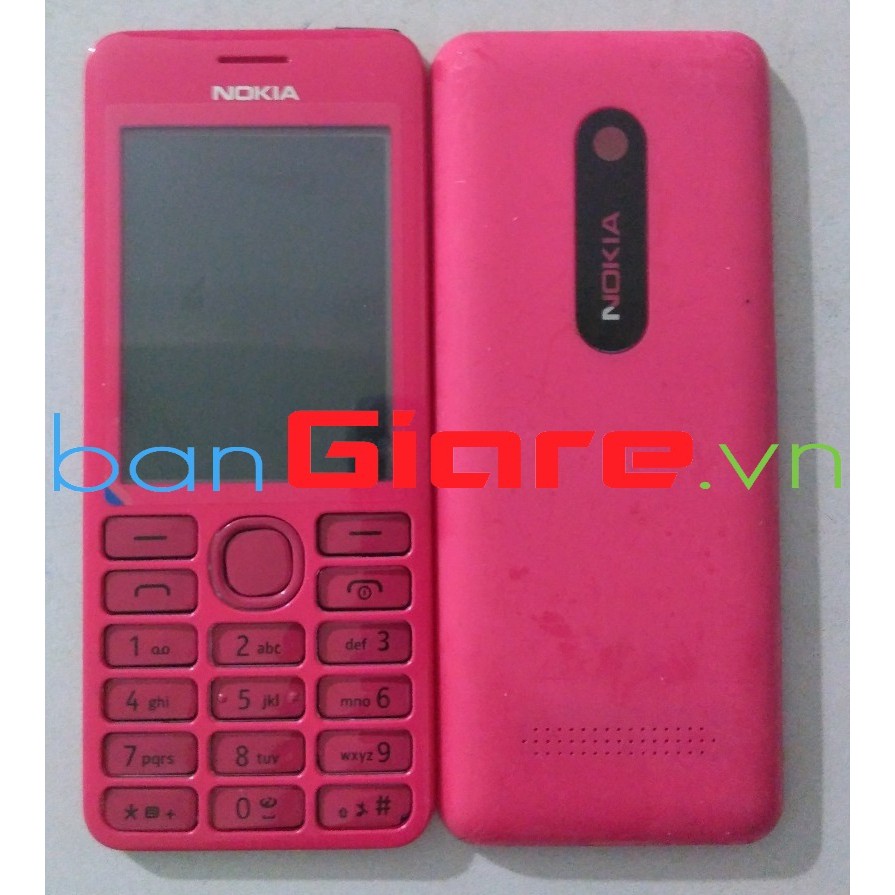 VỎ NOKIA 206 CÓ PHÍM MÀU HỒNG (BÀN PHÍM MÀU TRẮNG)