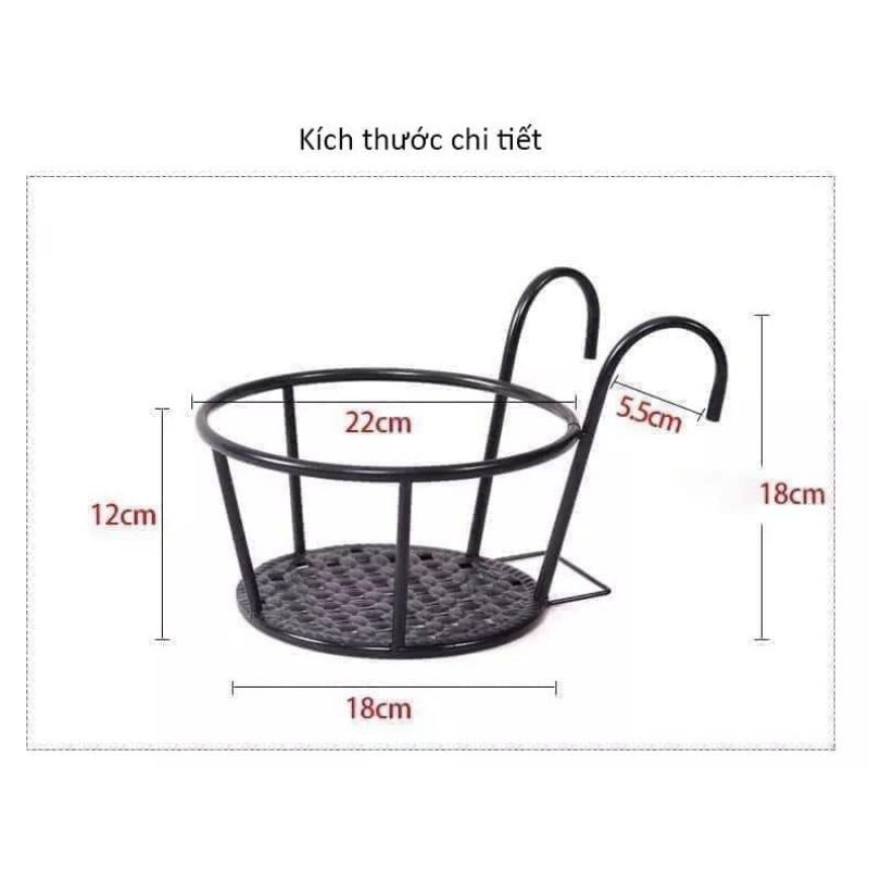 Giỏ Treo Hoa Ban Công TH Garden - Giỏ Sắt Treo Ban Công Cao Cấp Thép Chịu Lực Và Sơn Tĩnh Điện