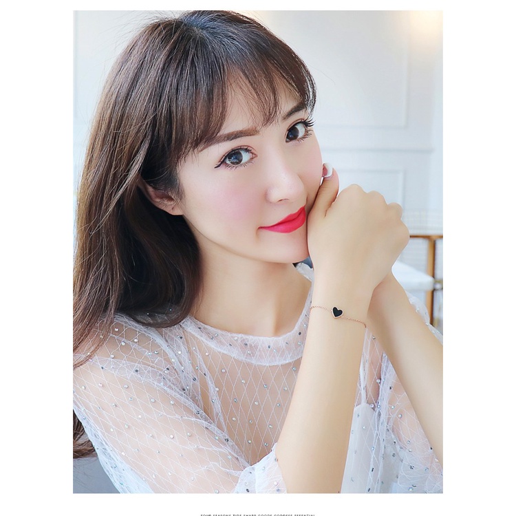 Vòng tay lắc tay nữ titan 2 mặt đen đỏ H13-108 - CAM KẾT KHÔNG GỈ, KHÔNG BAY MÀU - BẢO HÀNH 12 THÁNG