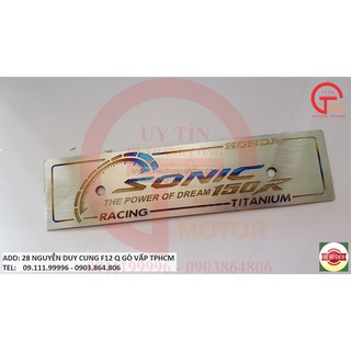TEMTITAN - BẢNG TÊN XE SONIC CAO CẤP BẰNG TITAN