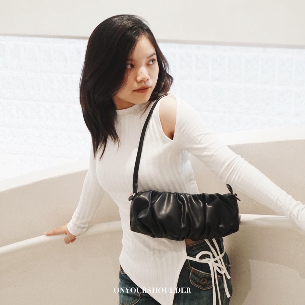Túi xách nữ màu đen thời trang Aries Bag, túi da công sở thanh lịch công sở cao cấp sành điệu Onyourshoulder