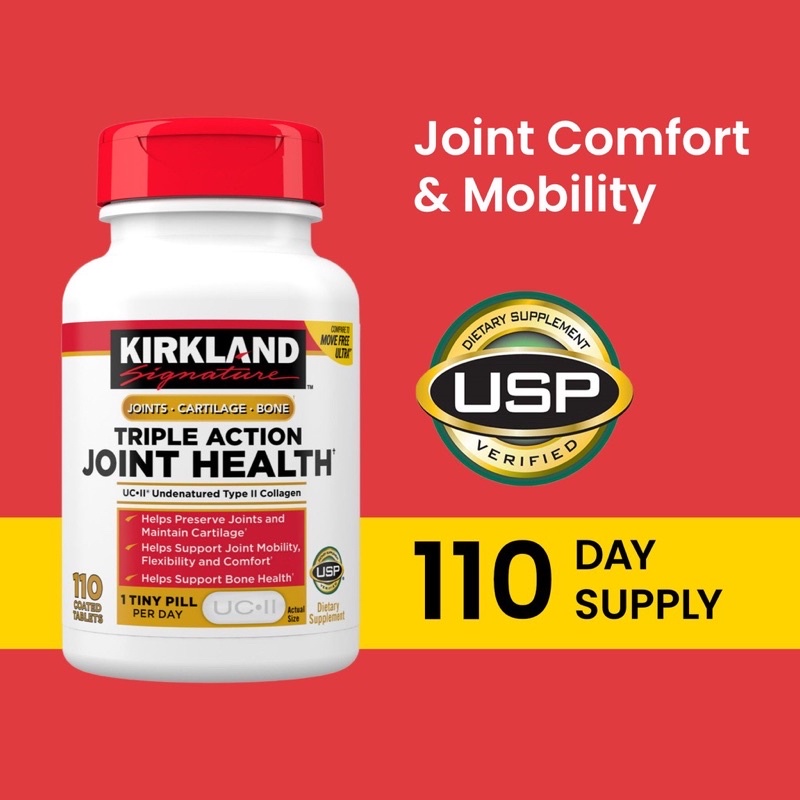 Viên uống bổ xương khớp Kirkland Signature Triple Action Joint Health 110 viên của Mỹ