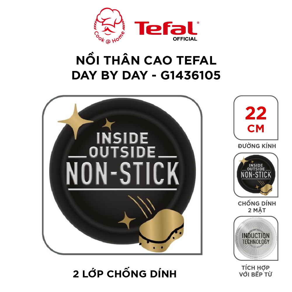 Nồi chống dính thân cao Tefal Day By Day 22cm G1436105