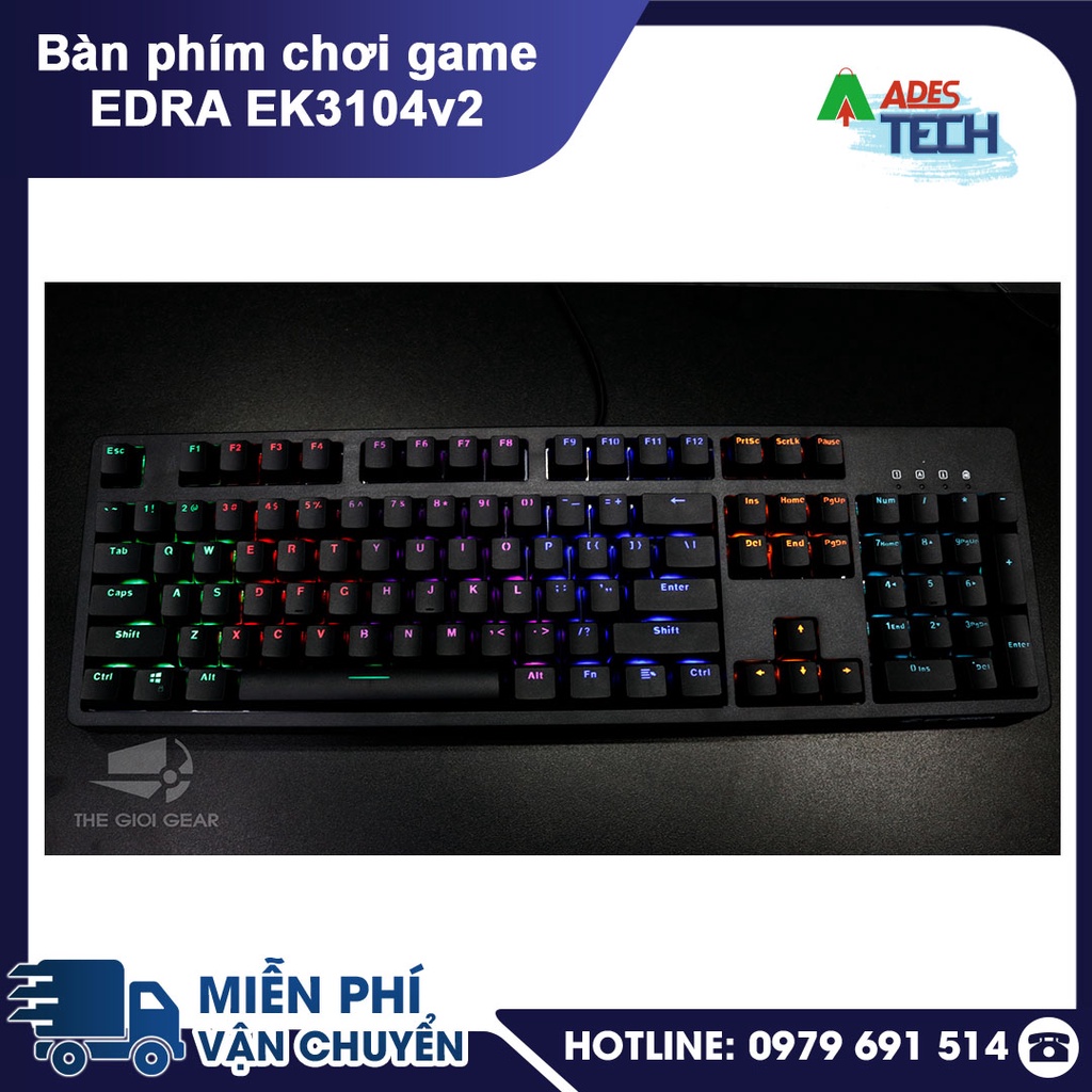 Bàn phím chơi game EDRA EK3104V2 Bàn phím cơ 104 phím full size