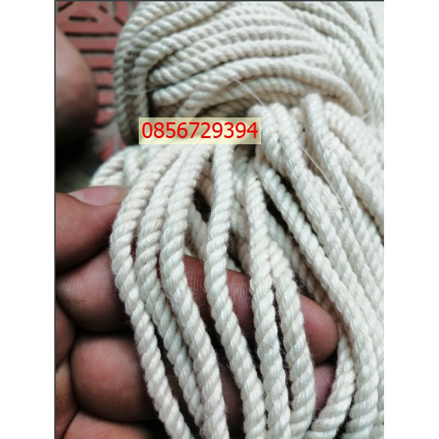 Dây thừng macrame se cotton, dây thừng trang trí (dây 4ly) Màu ngà