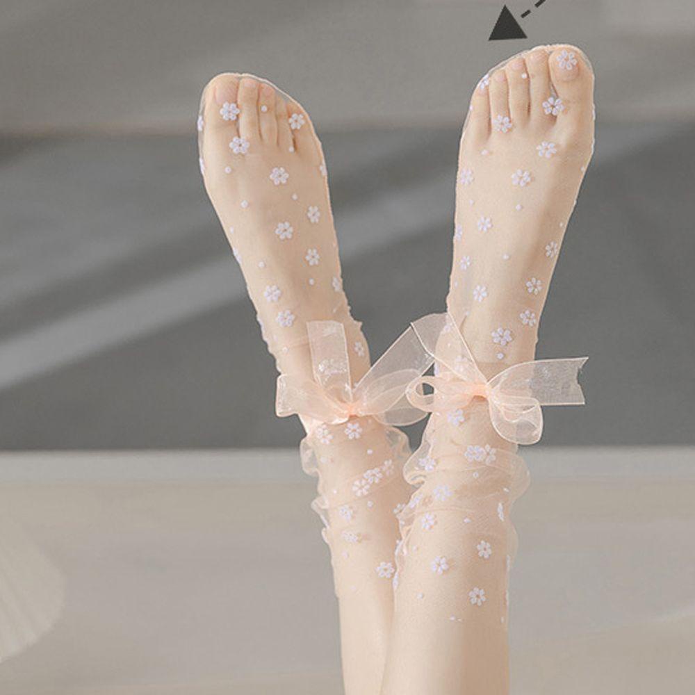 Vớ Lưới Lụa Họa Tiết Hoa Ngôi Sao Thời Trang Nhật Bản Dành Cho Nữ