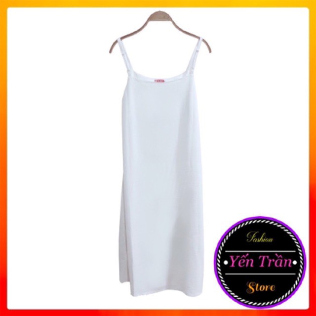 Váy 2 dây, đầm xuông - chất đũi lụa trơn basic nữ | BigBuy360 - bigbuy360.vn