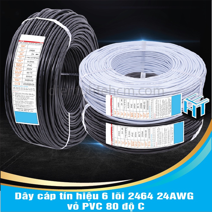 Dây cáp tín hiệu 6 lõi 2464 24AWG 0.2mm2 vỏ PVC 80 độ C