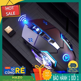 (HOT) Chuột Gaming Không Dây Pin sạc YINDIAO BT9 Led Xanh Lam, Siêu Ngầu, Cực Êm