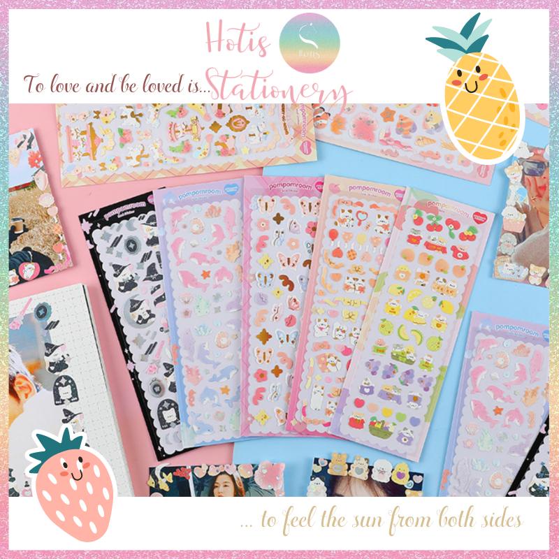 [HOTIS] [17 MẪU] Sticker trang trí card, toploader phong cách Hàn Quốc phủ ánh vàng kim