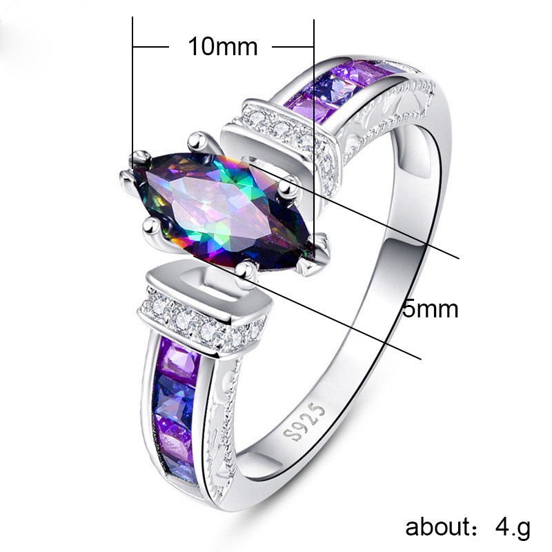 Nhẫn Đính Đá Zircon Nhiều Màu Thời Trang Cho Nữ