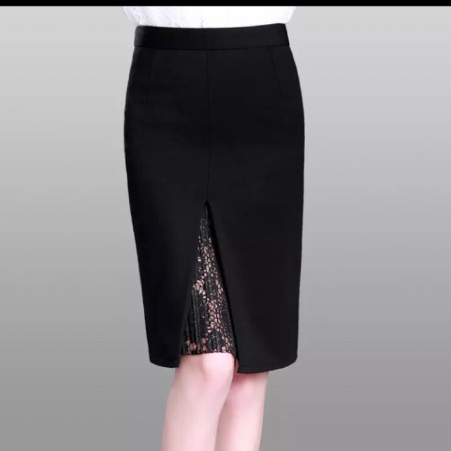 Chân váy sẻ đùi mix ren cực sang trọng