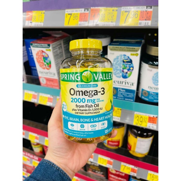 Spring Valley O M E G A 3 1000mg 180 Viên và 120 Viên